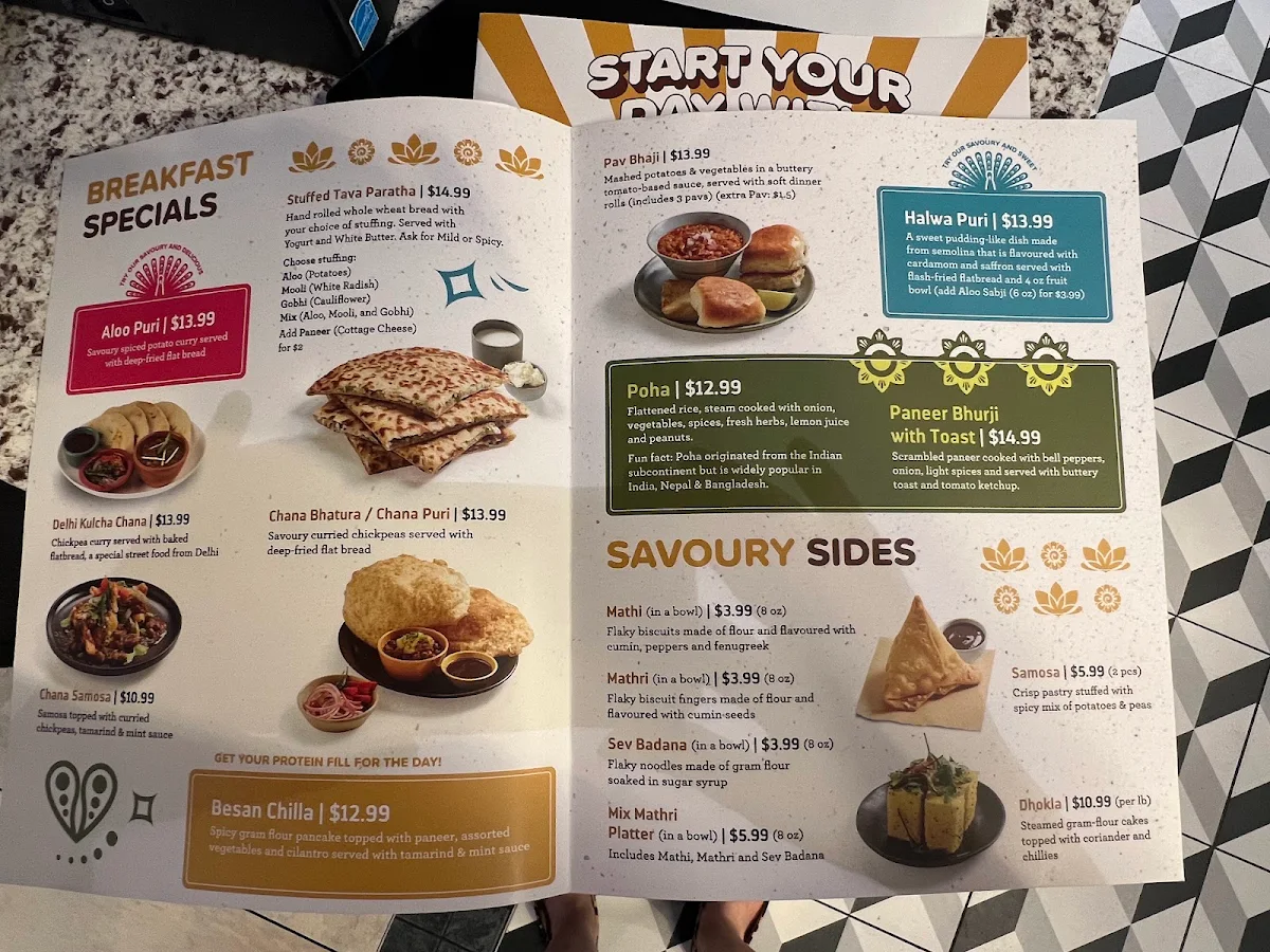 Menu, Brar's Trinity Common