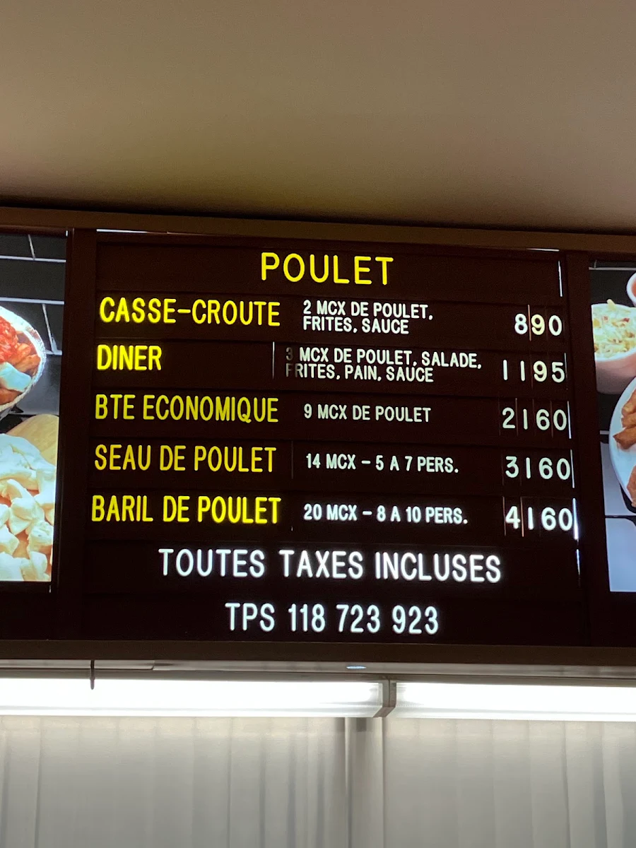 Menu, Cantine Normandin