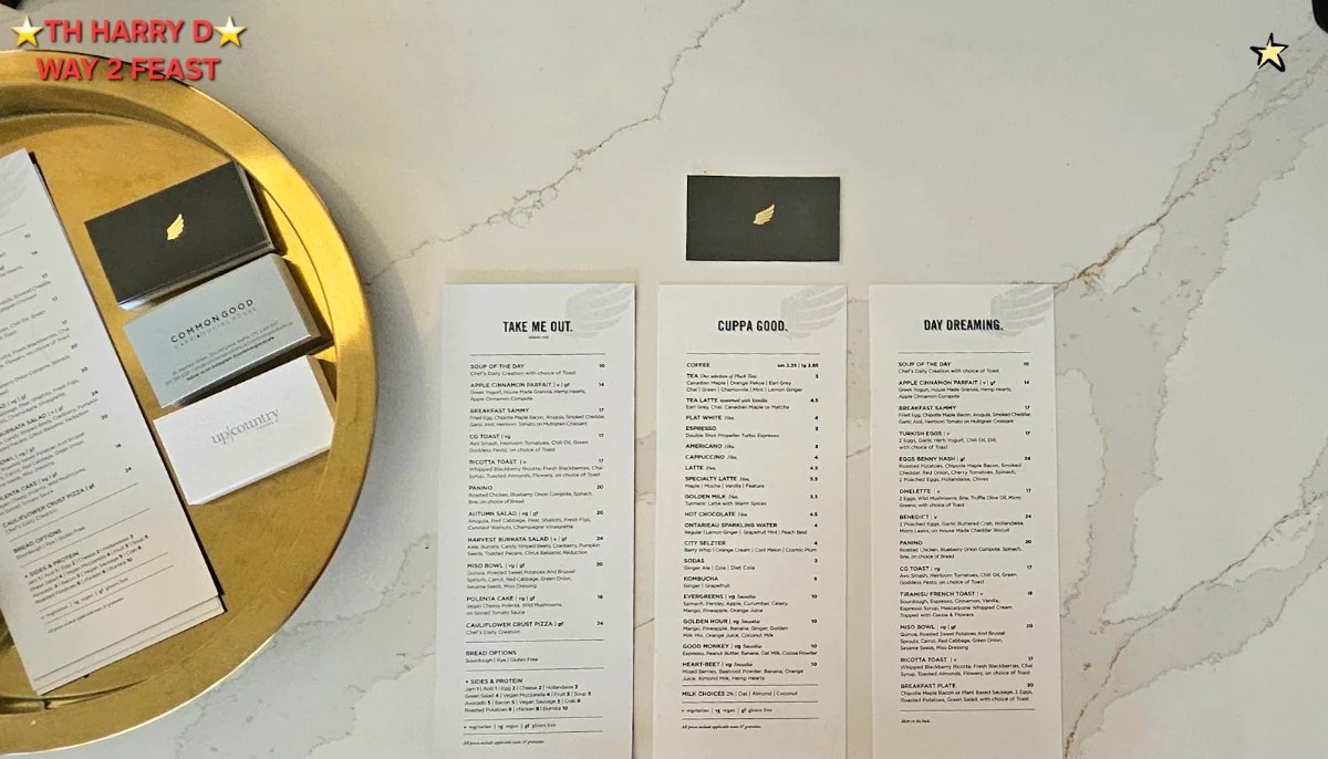 Menu, Common Good Cafe & Social House