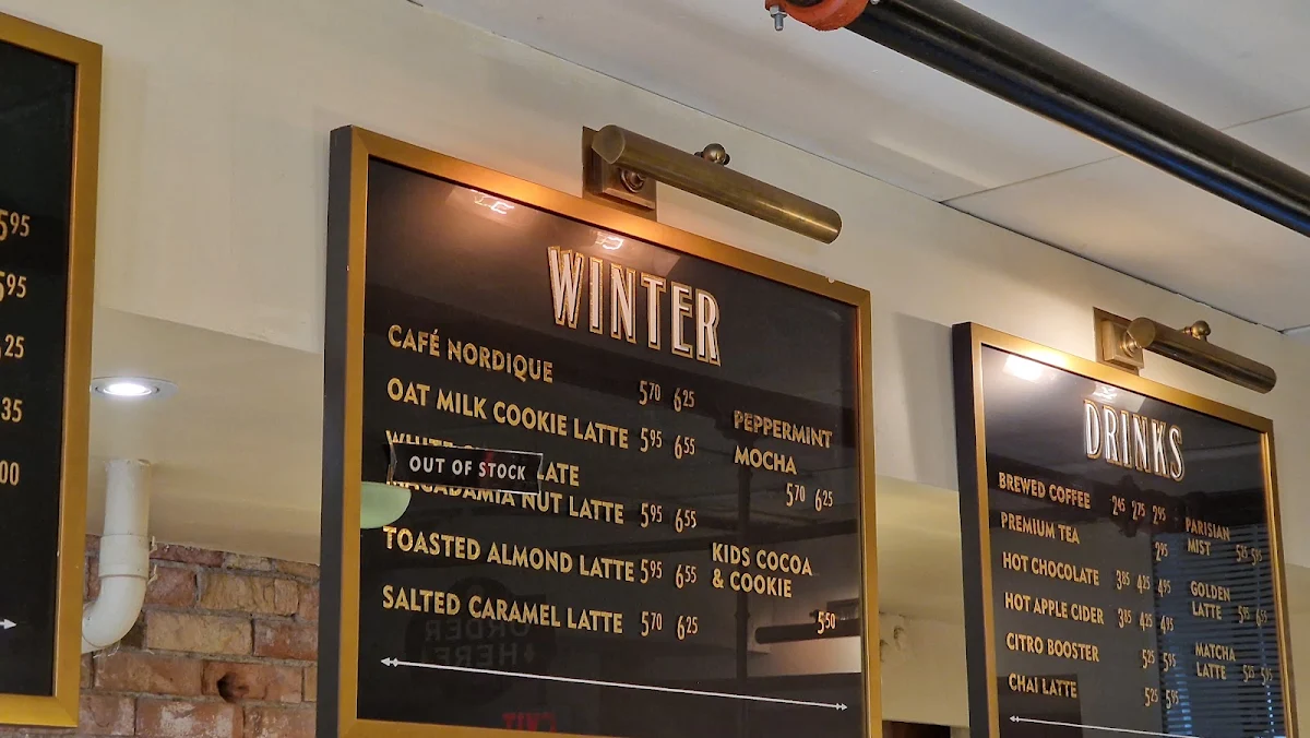 Menu, Balzac's Market Street