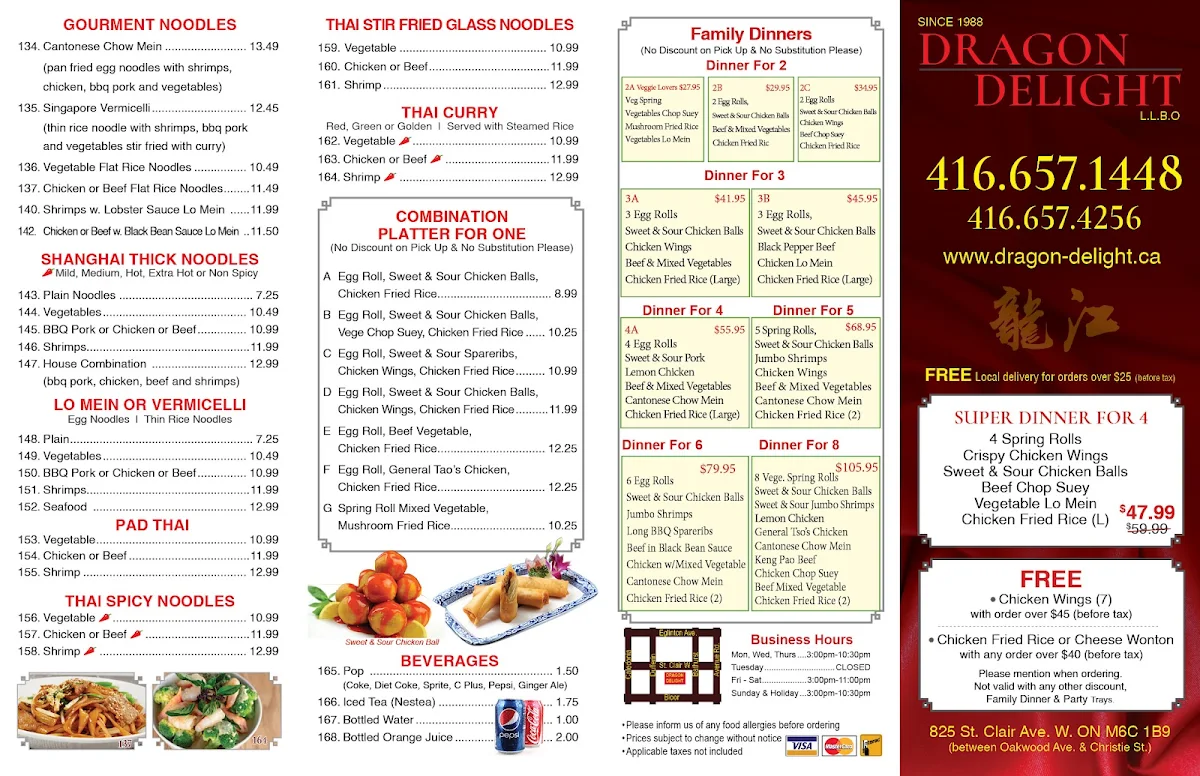 Menu, Dragon Delight