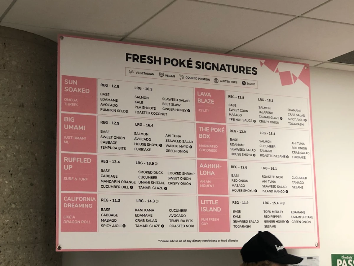 Menu, The Poke Box