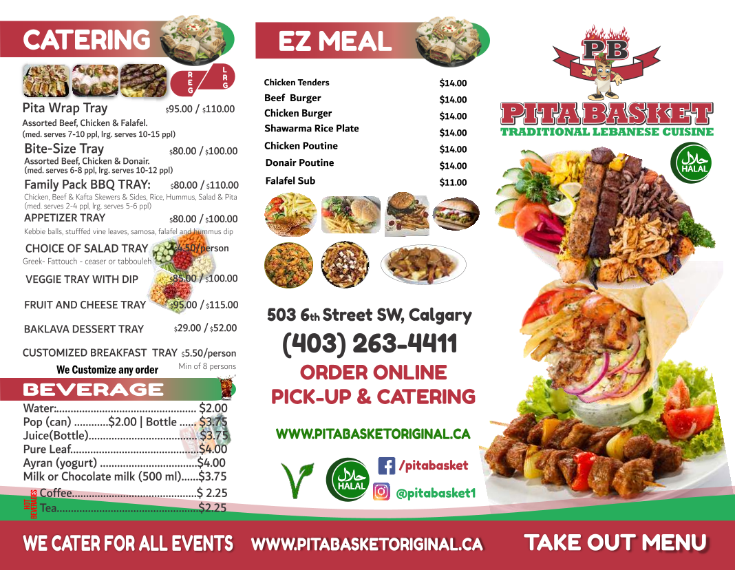 Menu, pitabasketoriginal.ca