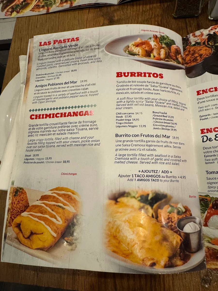 Menu, 3 Amigos (Brossard)