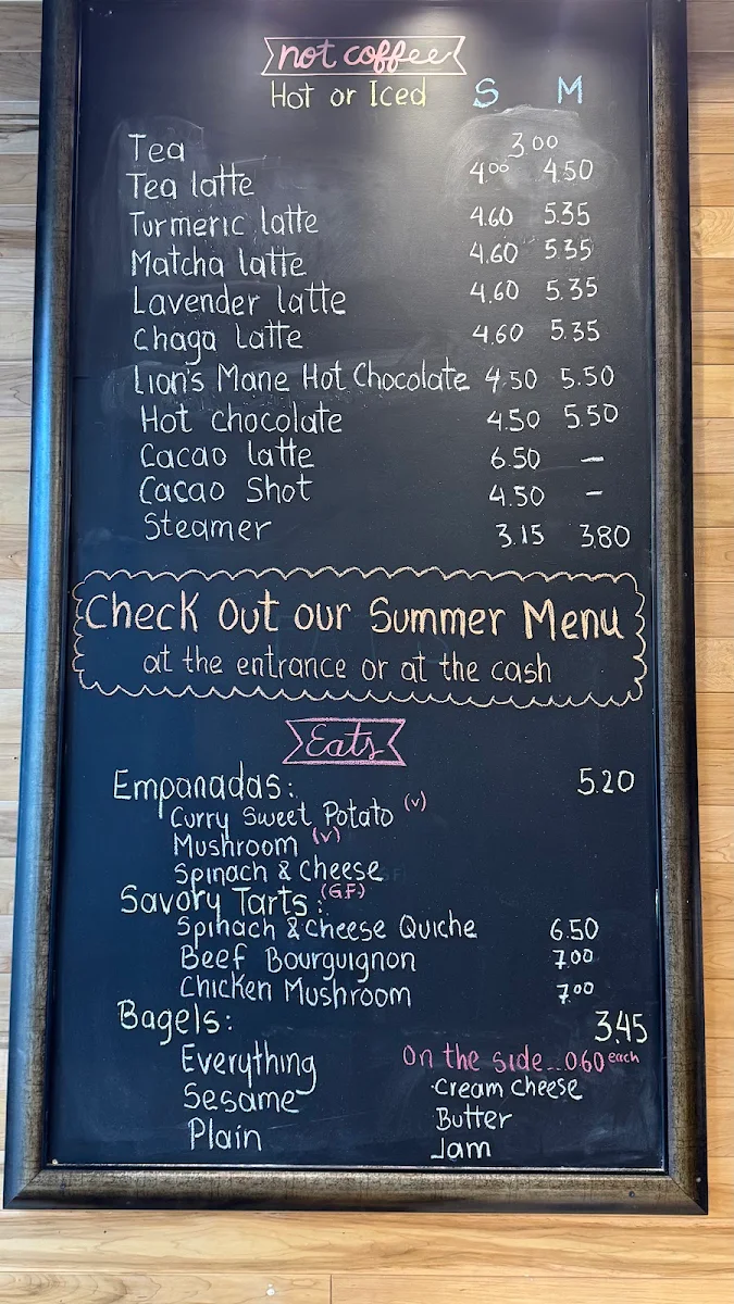 Menu, Birds & Beans Cafe