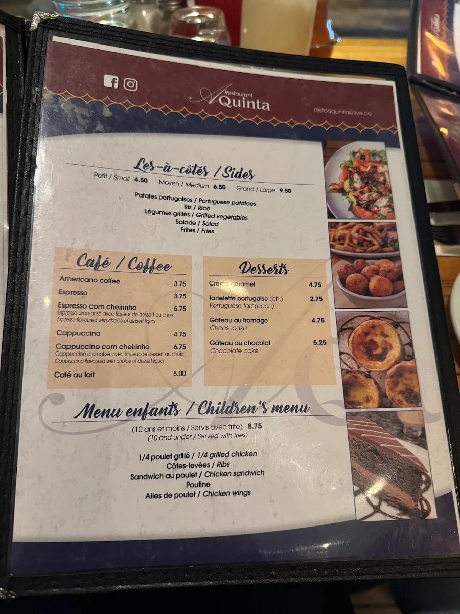 Menu, Aquinta