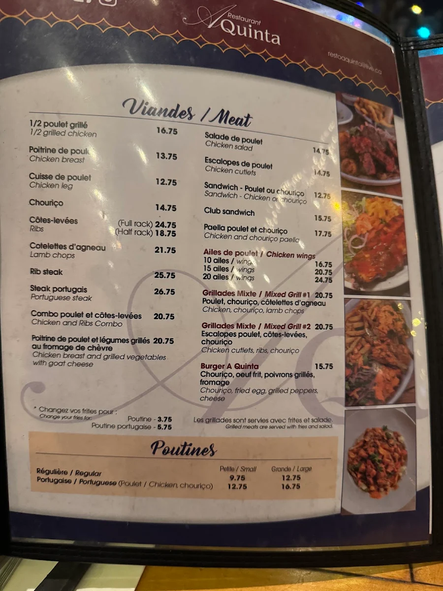 Menu, Aquinta