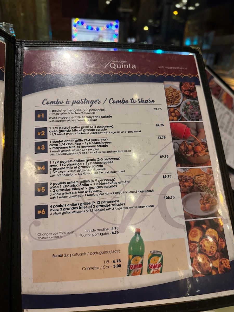 Menu, Aquinta