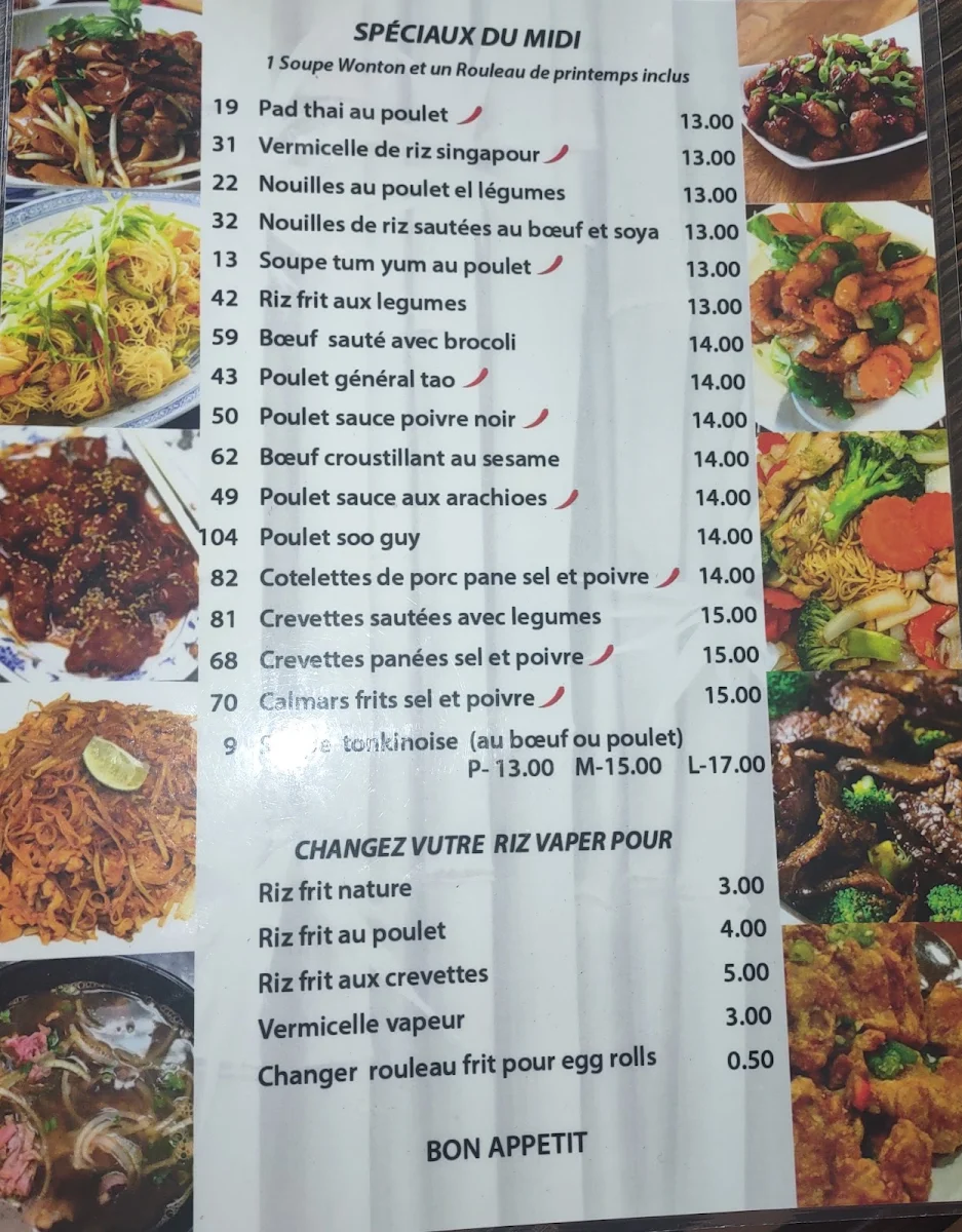 Menu, Zen Noodles