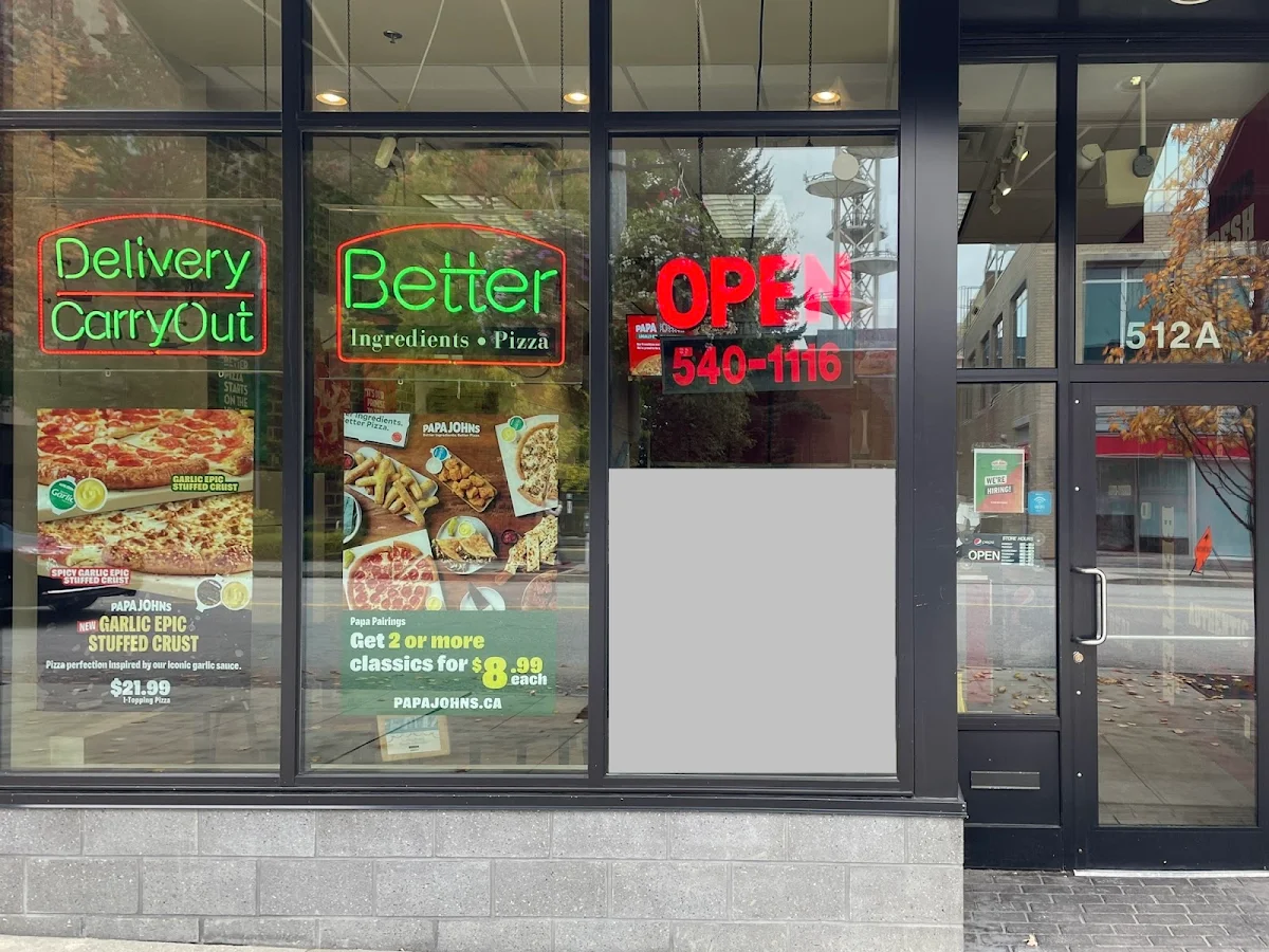Menu, Papa Johns Pizza
