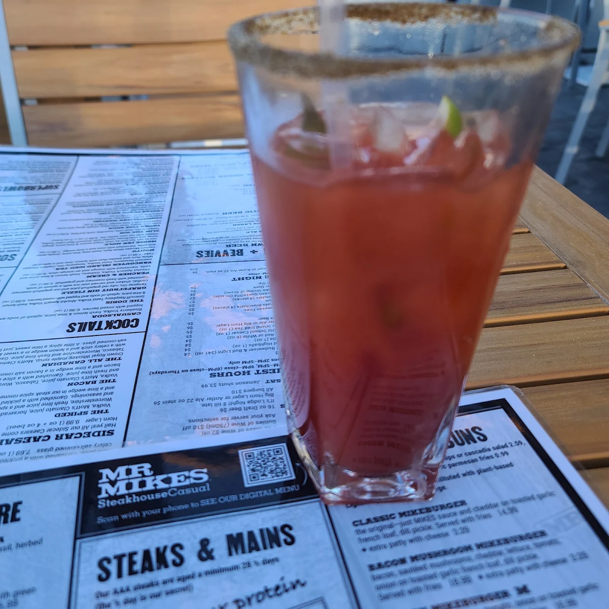 Menu, MR MIKES SteakhouseCasual