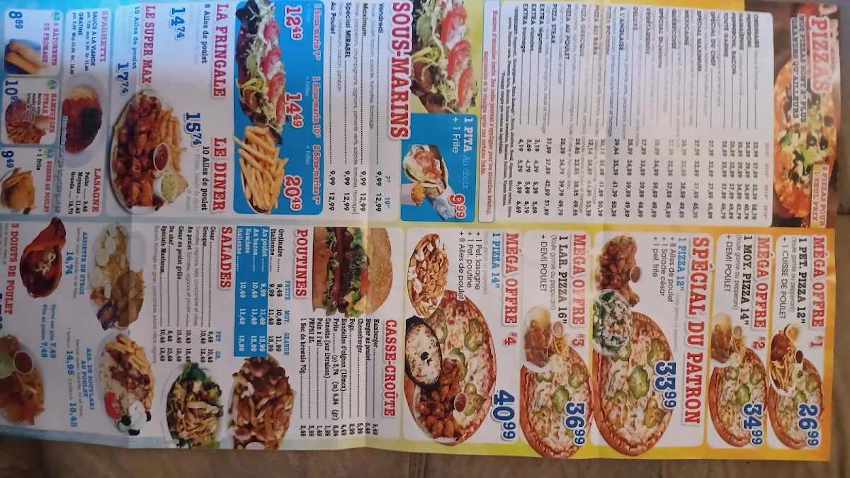 Menu, Pizza Maximum - Saint-Jérôme
