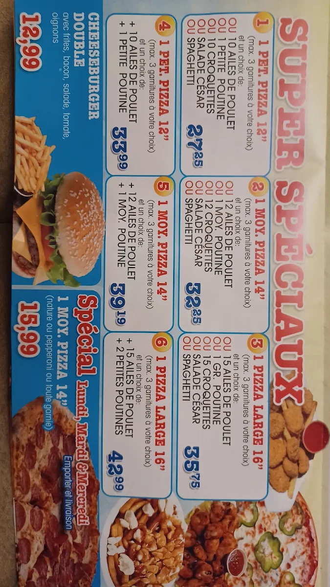 Menu, Pizza Maximum - Saint-Jérôme