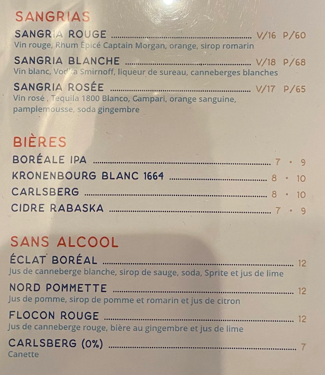 Menu, Pincette - Bar à Homard