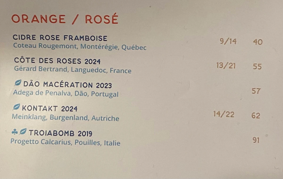Menu, Pincette - Bar à Homard