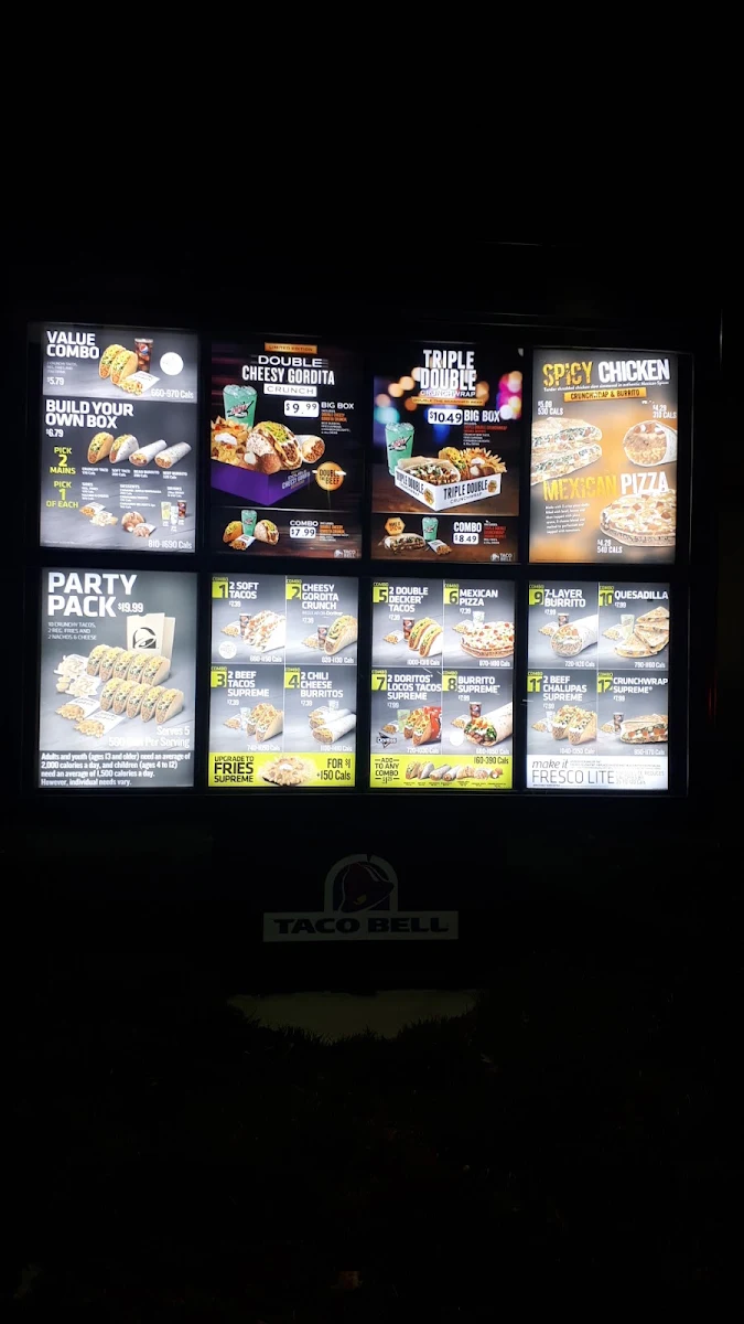 Menu, Taco Bell