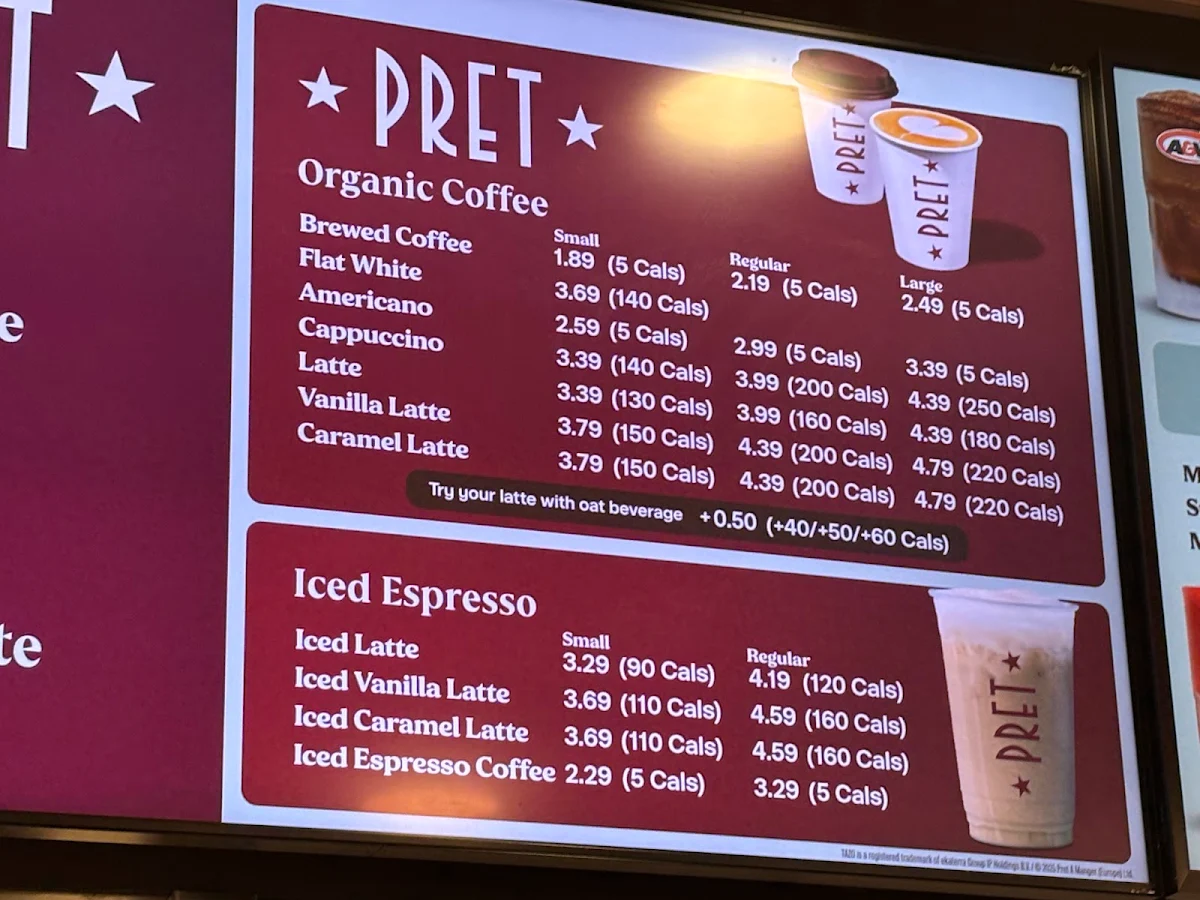 Menu, A&W Canada