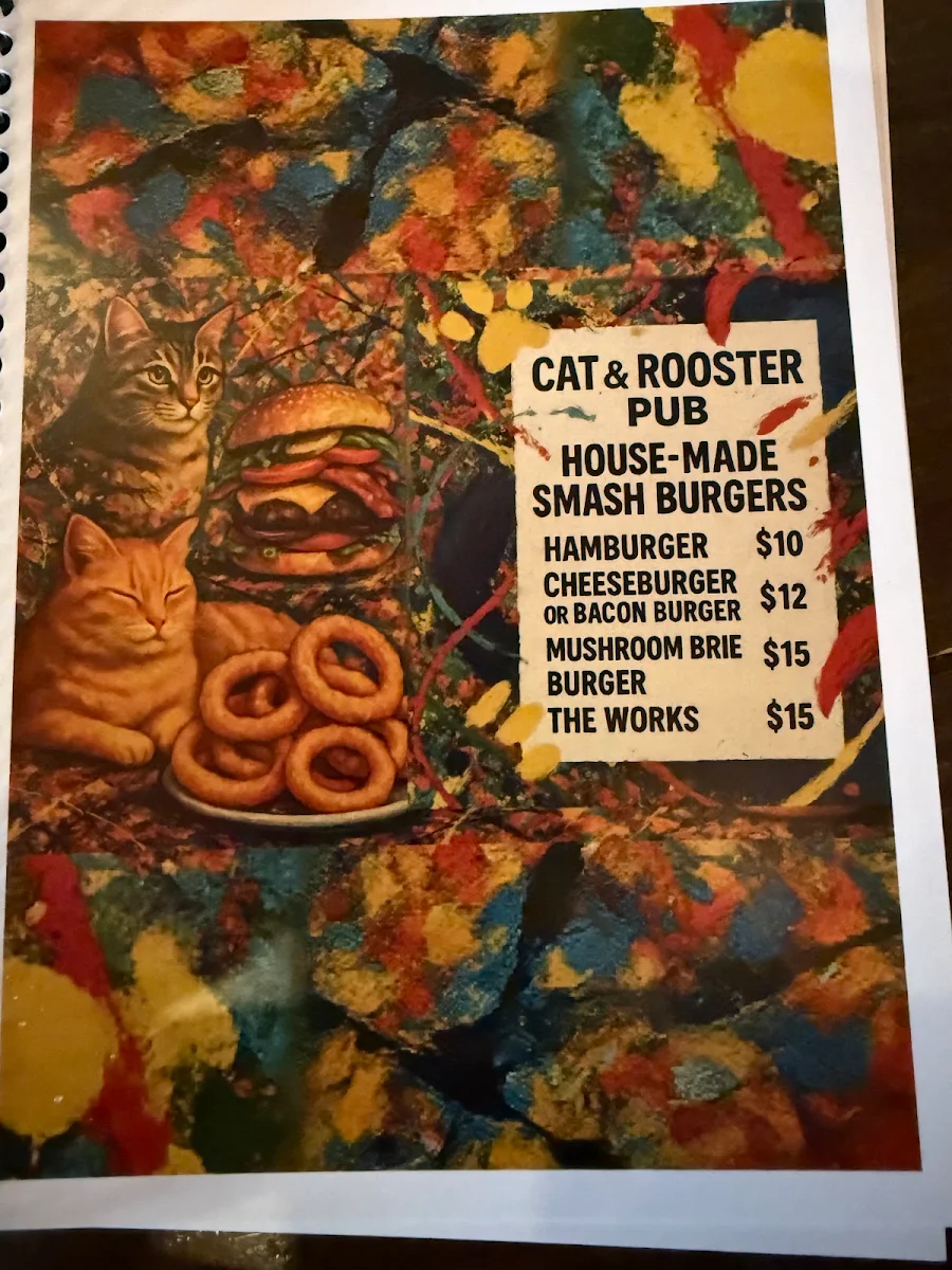Menu, The Cat & Rooster Pub