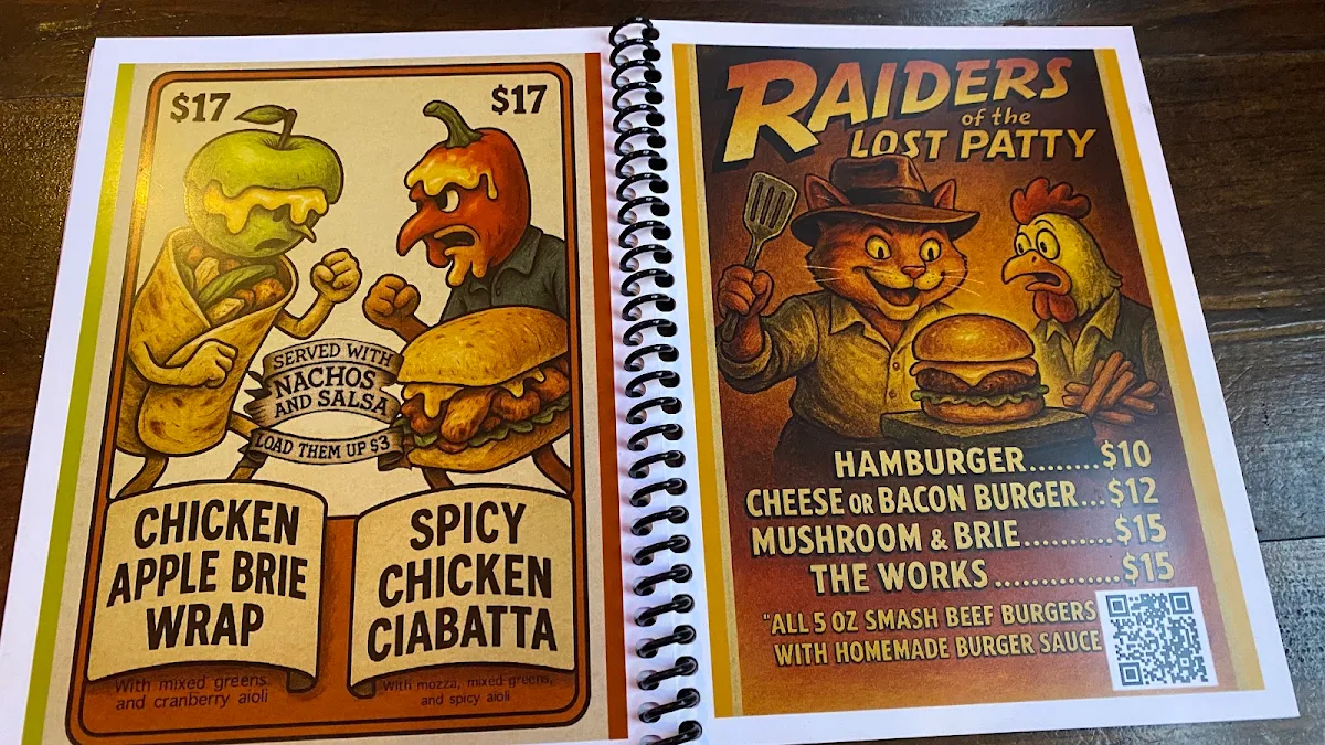 Menu, The Cat & Rooster Pub