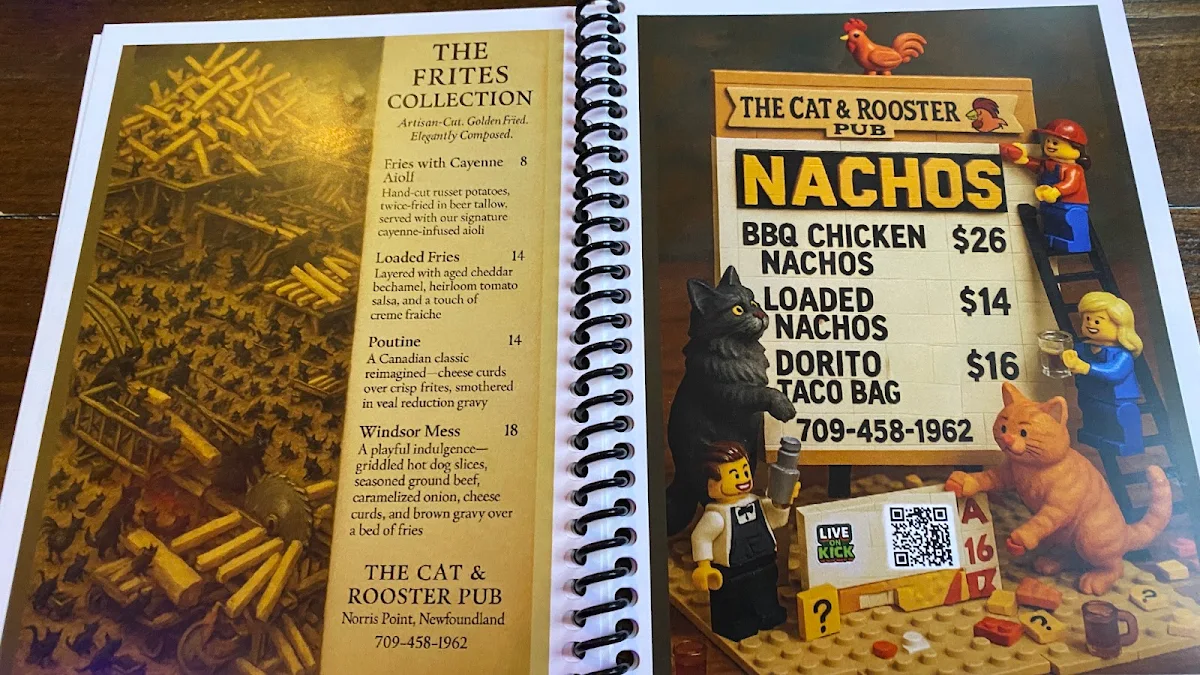 Menu, The Cat & Rooster Pub