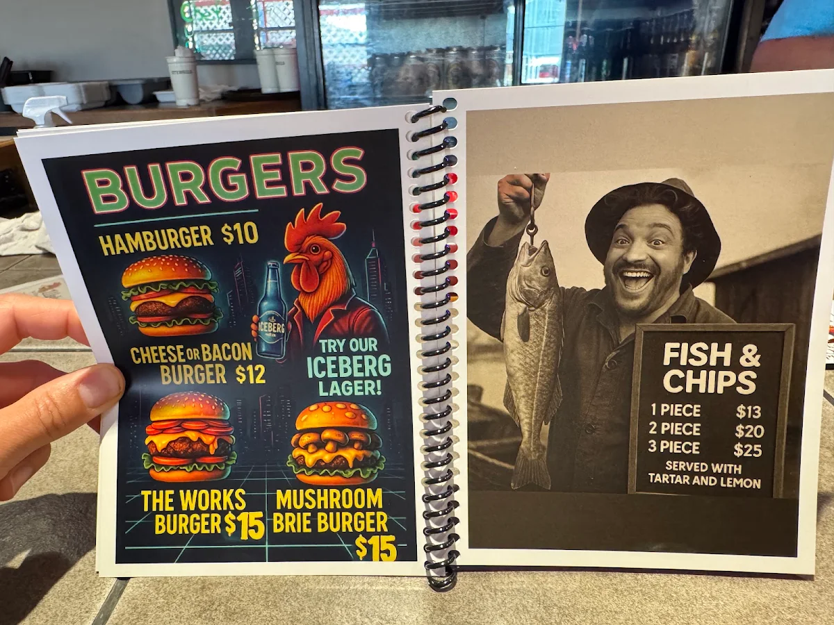 Menu, The Cat & Rooster Pub