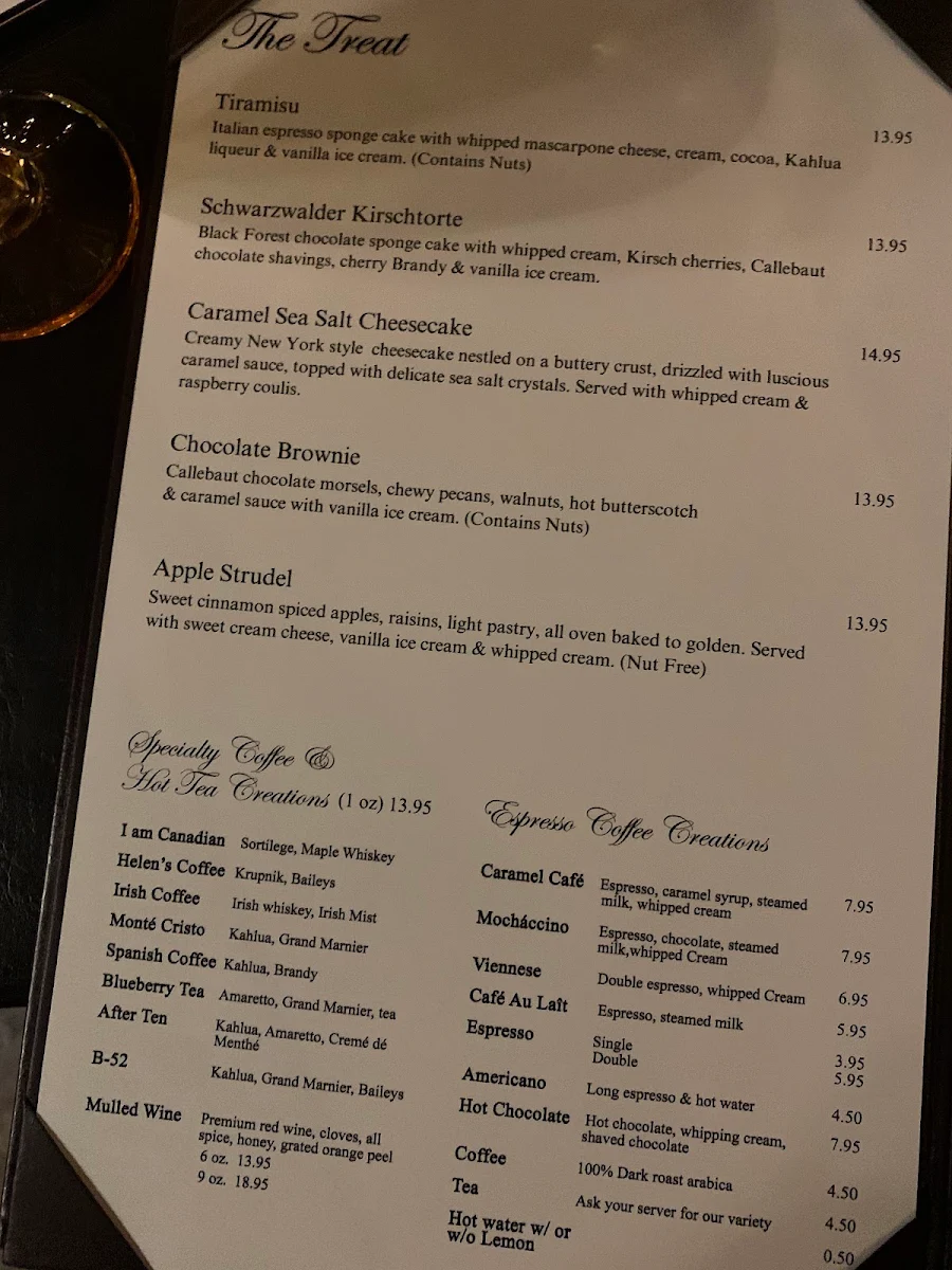 Menu, Continental Treat Fine Bistro