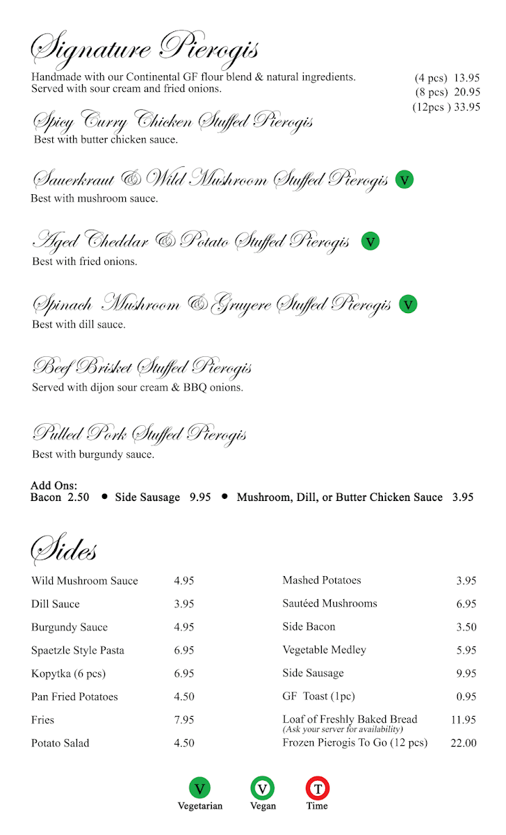 Menu, Continental Treat Fine Bistro