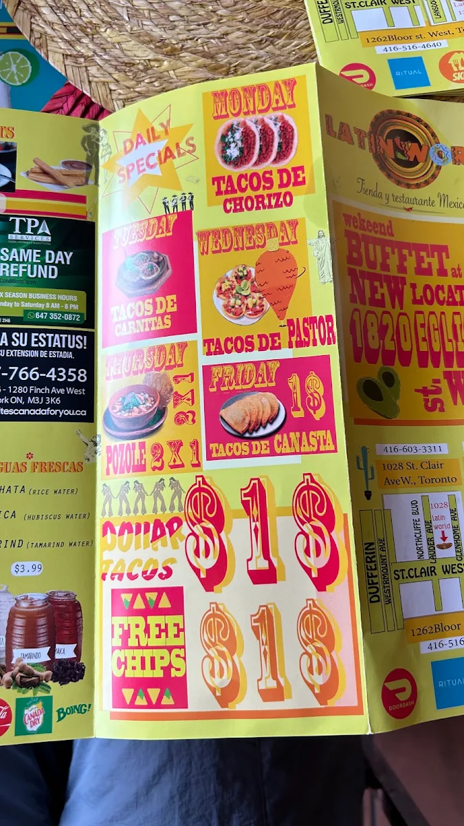 Menu, The Latin World