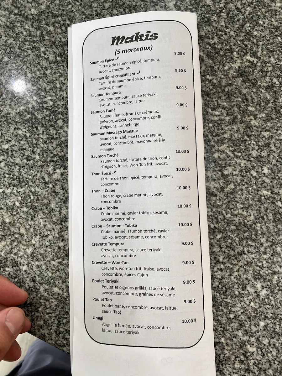 Menu, Doux Zen