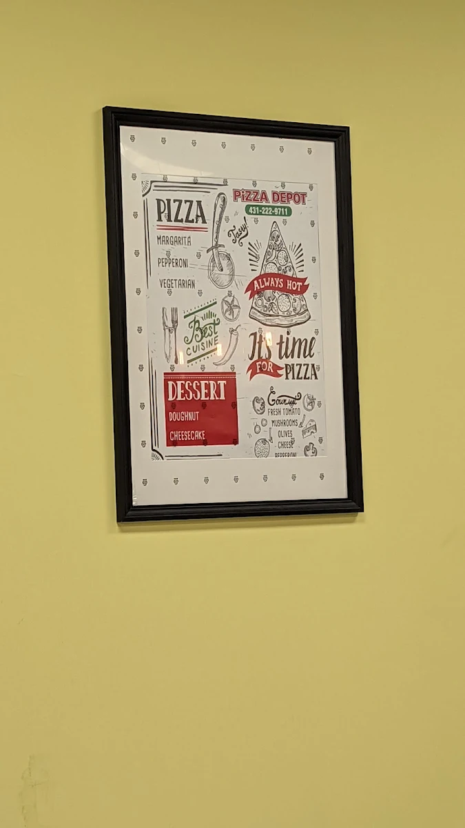 Menu, Pizza Depot