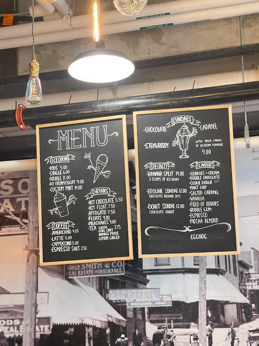Menu, Welcome Parlour Ice Cream