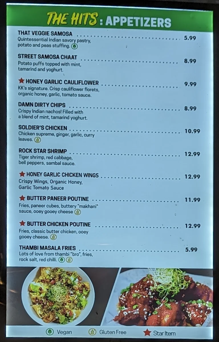 Menu, My Roti Place/My Dosa Place