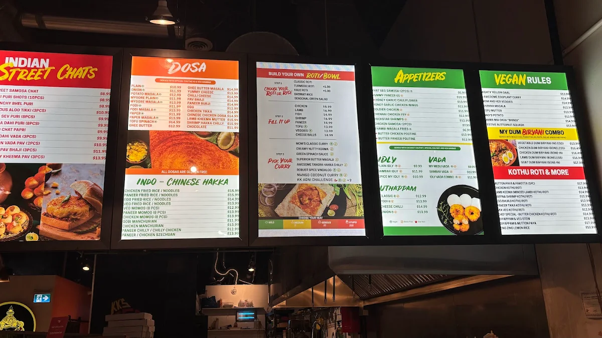 Menu, My Roti Place/My Dosa Place