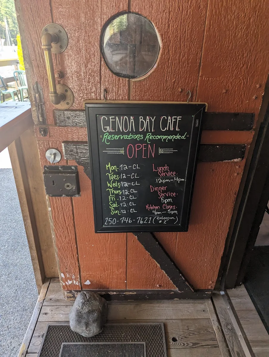 Menu, Genoa Bay Cafe
