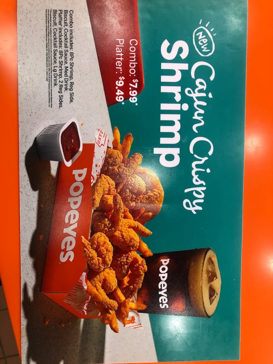 Menu, Popeyes Louisiana Kitchen