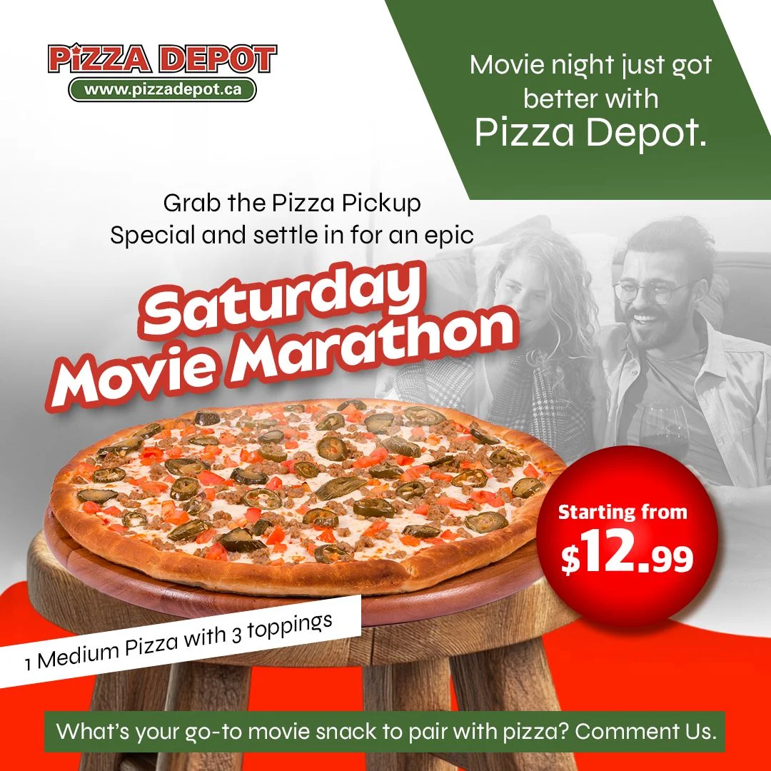 Menu, Pizza Depot