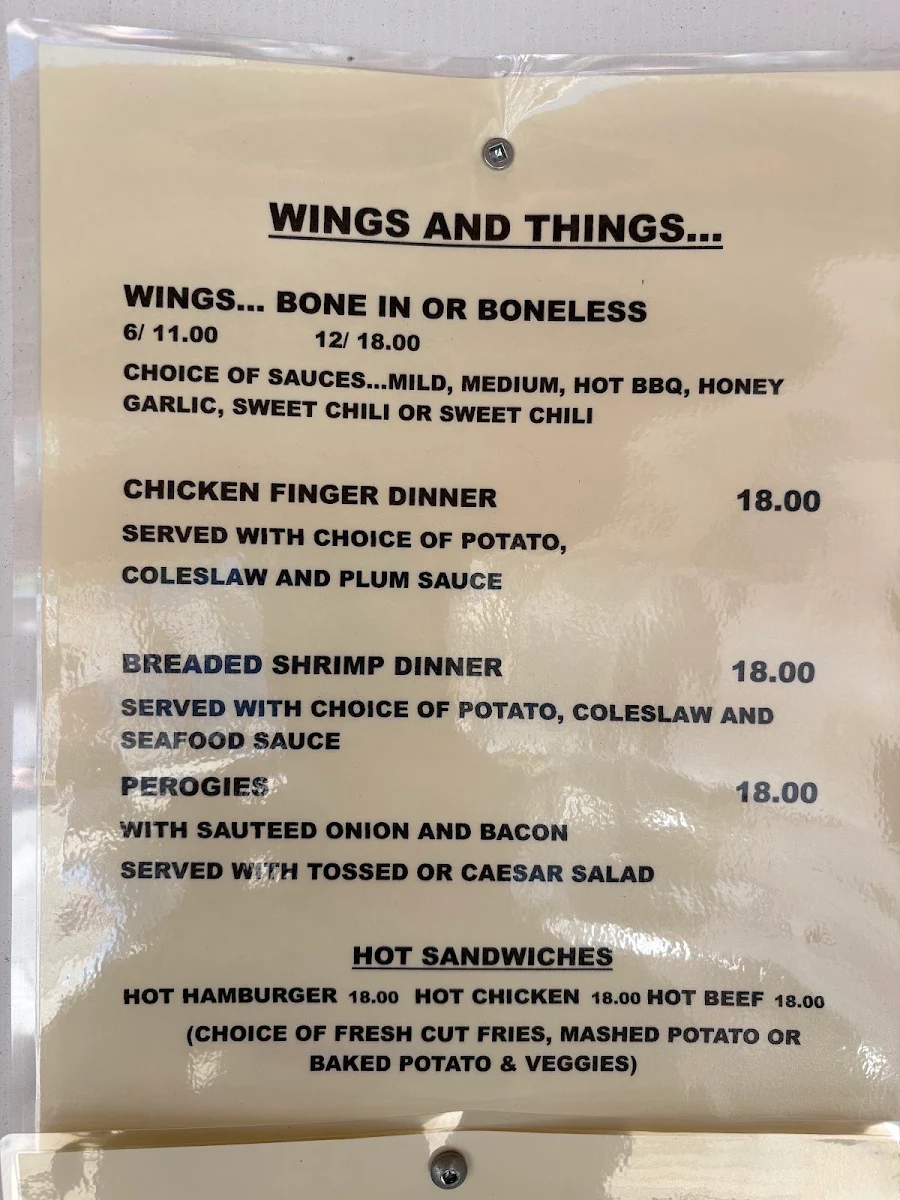 Menu, Mindemoya Grill