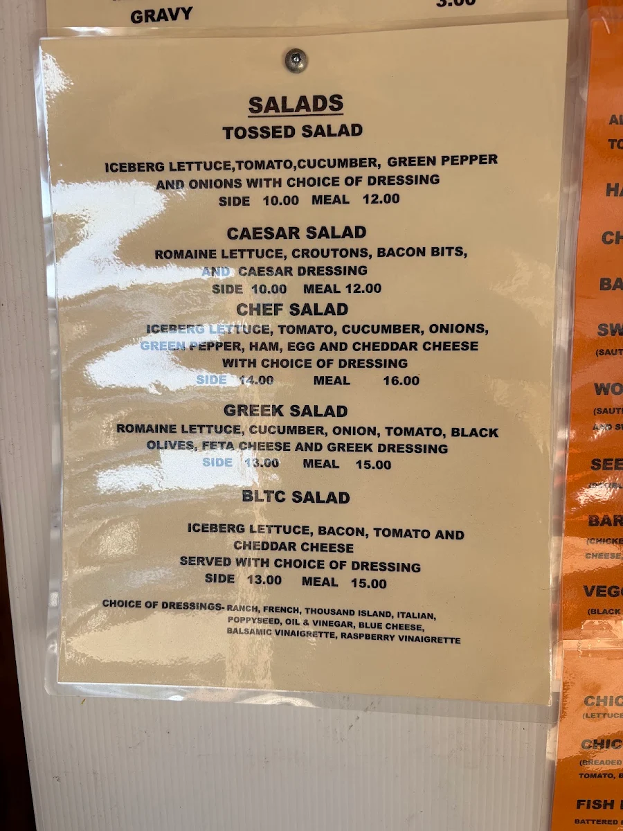 Menu, Mindemoya Grill