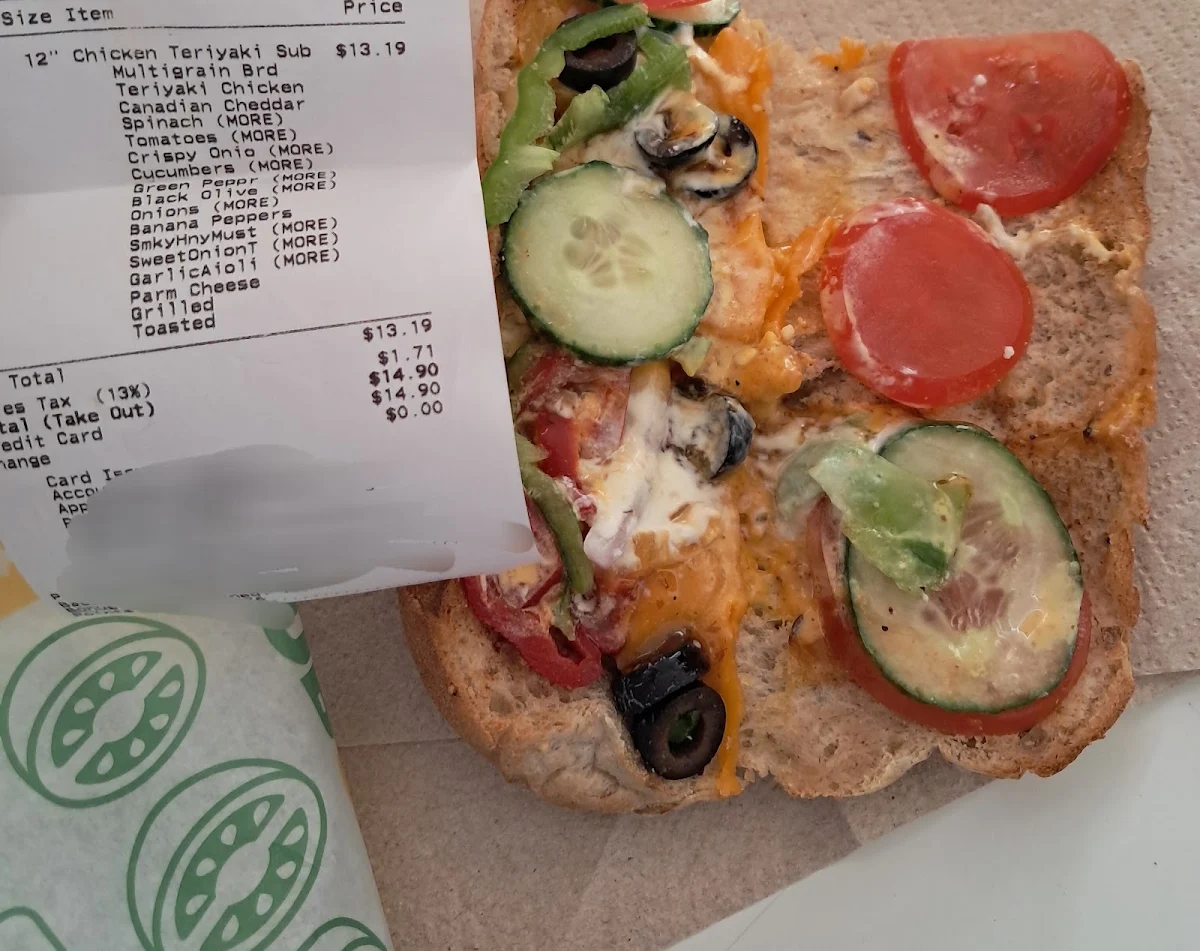 Menu, Subway