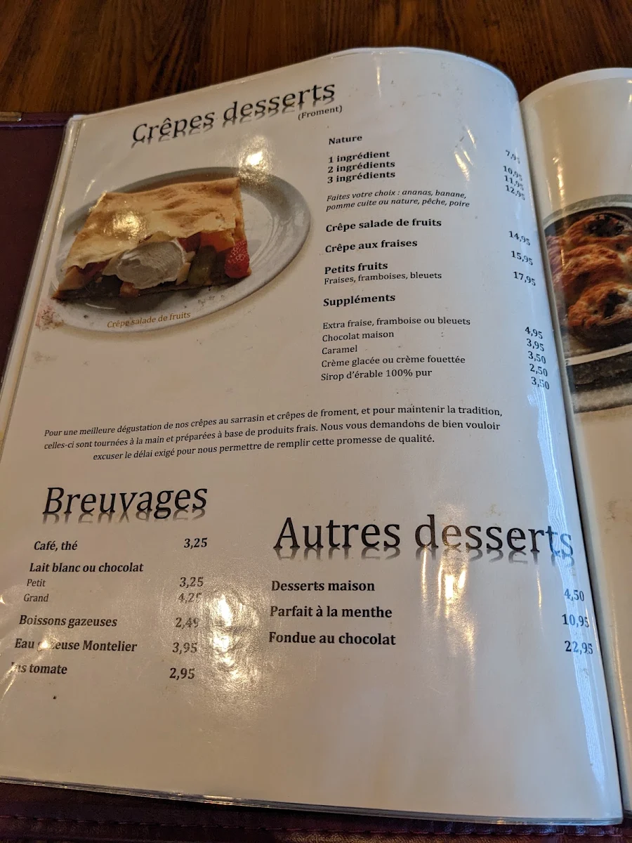 Menu, Restaurant La Crêpe Bretonne (2022) Inc.