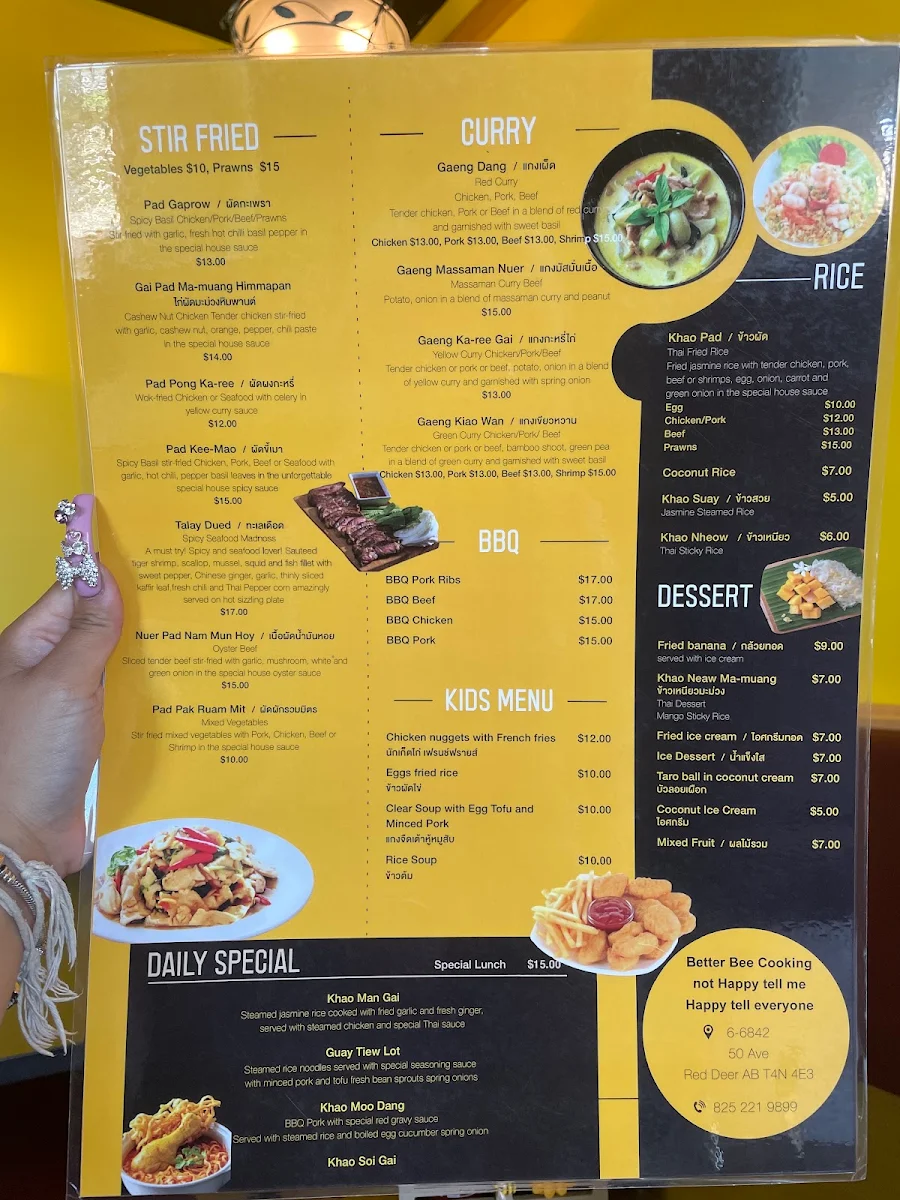 Menu, Better Bee Cooking