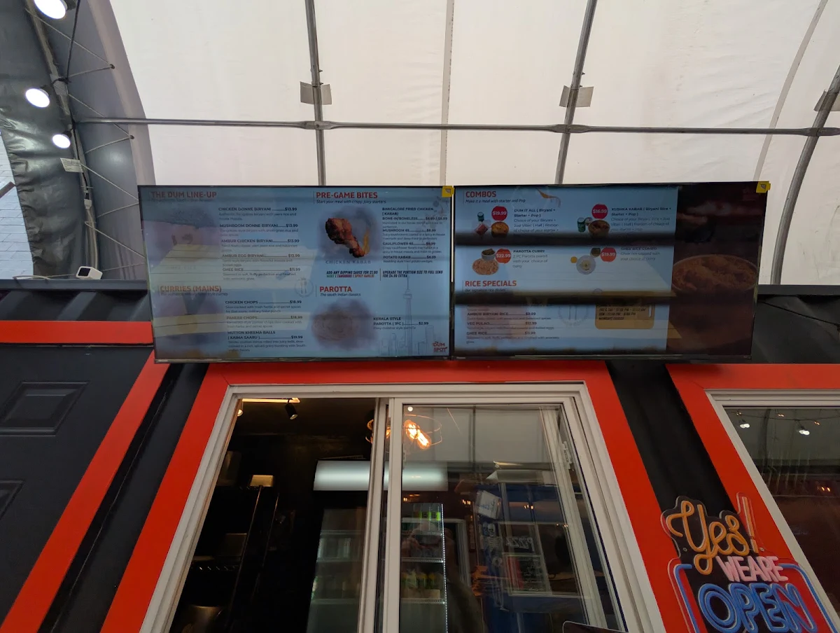 Menu, The Dum Spot