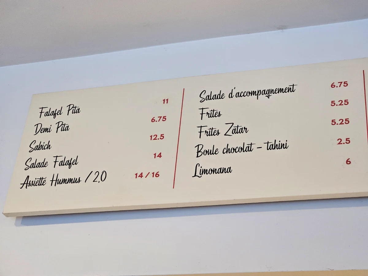 Menu, Falafel Yoni (Verdun)