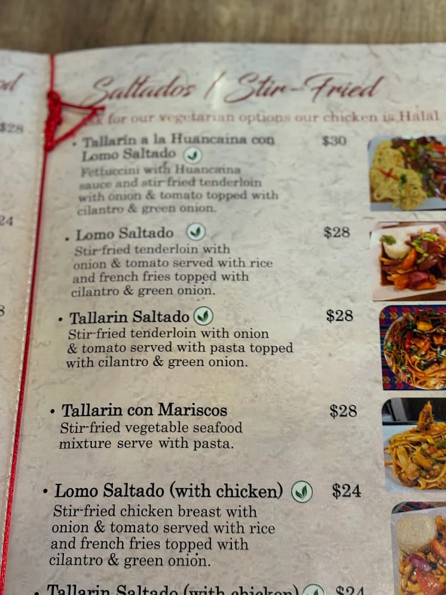 Menu, La Crema Peruvian Restaurant