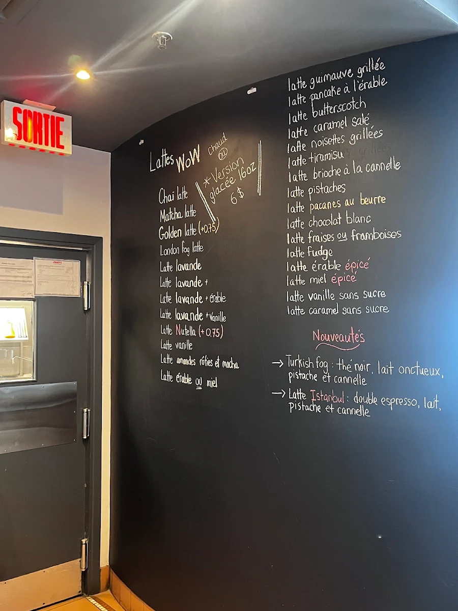 Menu, Café Bistro Découvertes