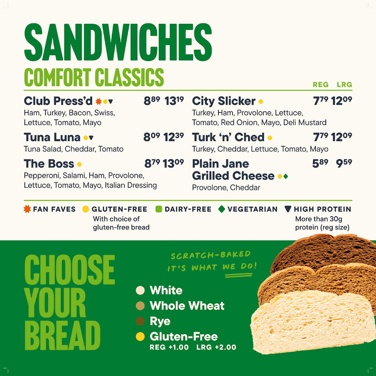 Menu, Press'd Sandwich Shop