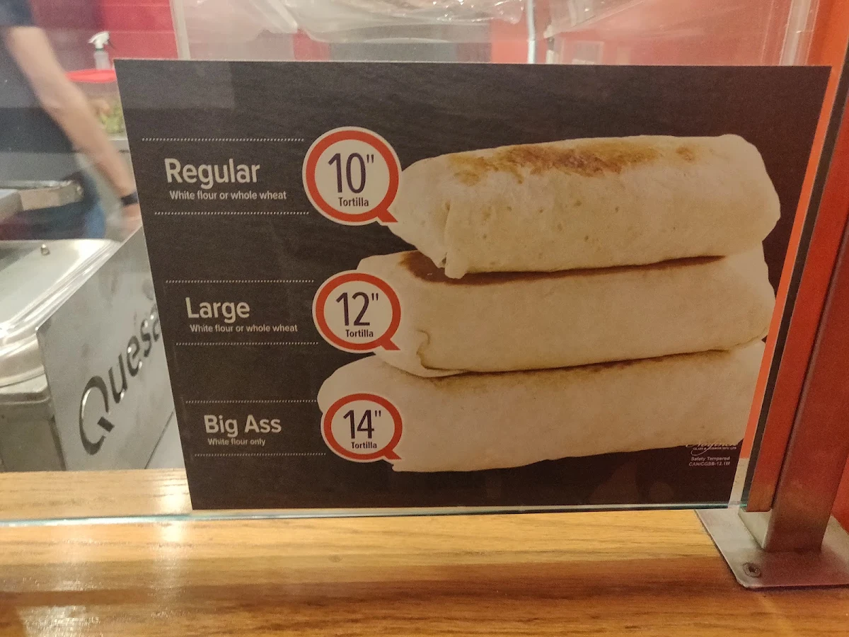 Menu, Quesada Burritos & Tacos