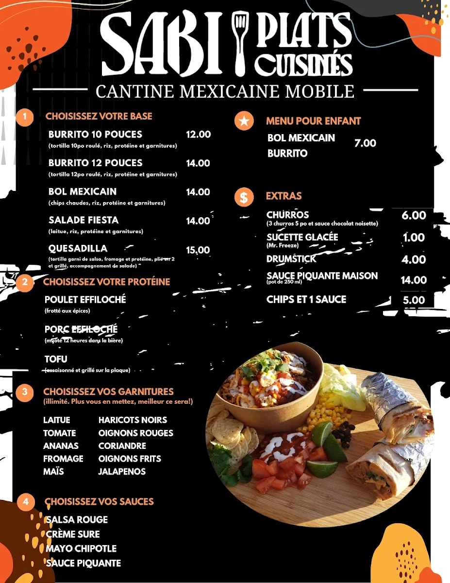 Menu, Sabi Plats cuisinés