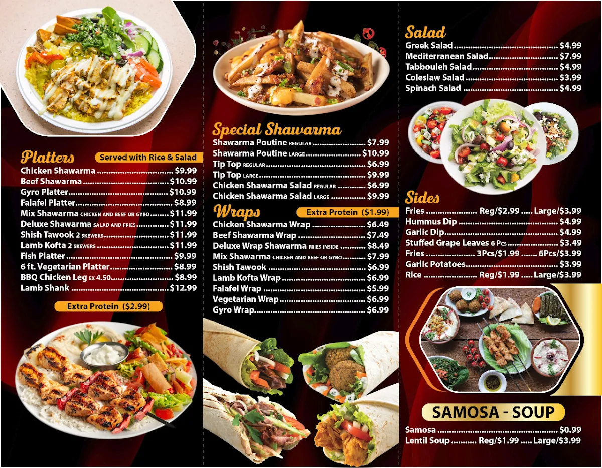 Menu, Kababia