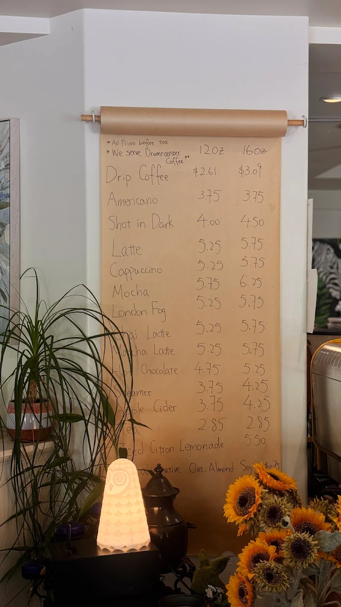 Menu, Owl's Nest Bakery and Bistro (Saltair)